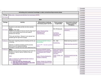 Selective Breeding Lesson - Observation Lesson