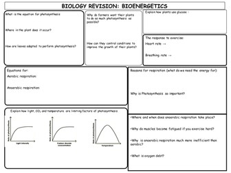 AQA New GCSE Bioenergetics Revision