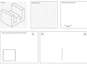 Isometric and Perspective drawing task set 2