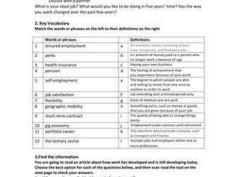 Worksheet -The changing world of work