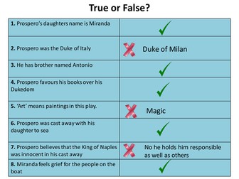 The Tempest: Act 1, Scene 2 - NEW AQA SPEC