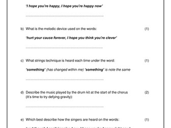 Edexcel GCSE Music (9-1) Listening Questions: Music for Stage and Screen