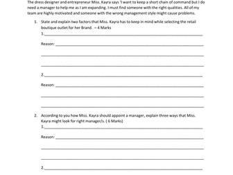 IGCSE BUSINESS STUDIES - MOTIVATION AND LOCATION CASE STUDY