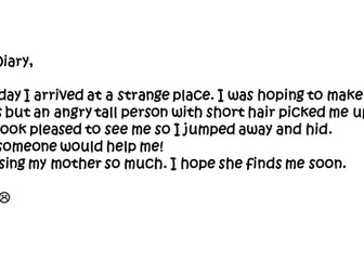 Beegu- diary entries year 1 activities