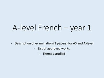 Summary of the new 2016 AQA specification for A-level French