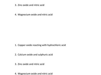 GCSE Chemistry Reactivity of Metal Oxides and Acids