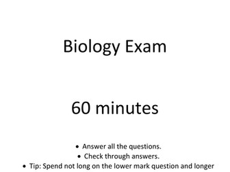 Biology EXAM Common Entrance Practice