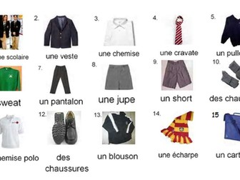 KS3 French school uniform and adjectives