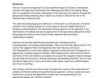 BTEC Applied Science Forensic Science Unit 32