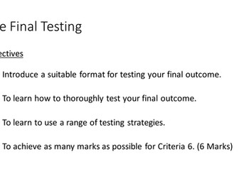 Final Product Evaluation