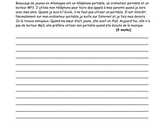 New GCSE French Translations. Theme one: Identity and Culture. Technology.