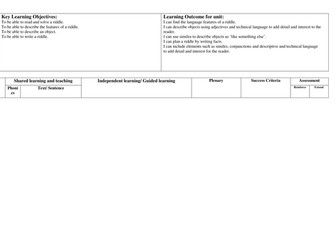 Riddles - full plans and resorces y1/2