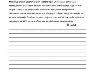 New GCSE Spanish Translation  Theme one: Identity and Culture. Technology.