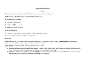 Year 7 Mastery scheme of work with 4 Cycle assessments with new GCSE style grade boundaries.