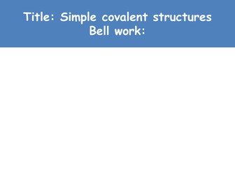 AQA Level 3 Applied Science Chemistry Unit 1- Covalent bonding