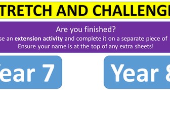 Y7 and 8 Stretch and Challenge Display for Food