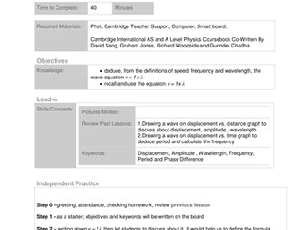 CIE A and As Physics Lesson Plans