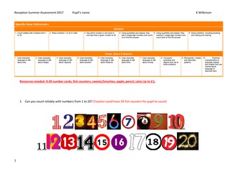 Reception/Foundation EYFS Maths assessment - ELGs