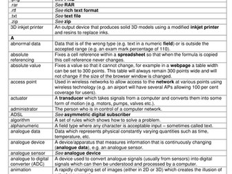 IGCSE ICT - Term Glossary