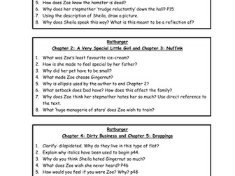 Ratburger by David Walliams Reading Comprehension