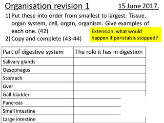 AQA 9-1 Organisation revision lesson