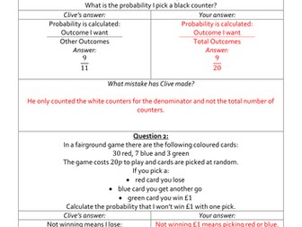 Clumsy Clive on Probability