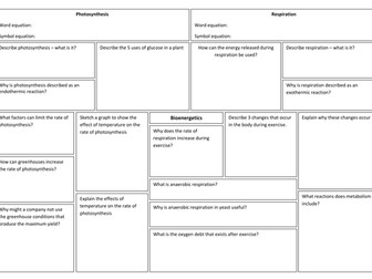 B4 - Bioenergetics revision broadsheet