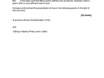 Unseen Poetry Exam Questions