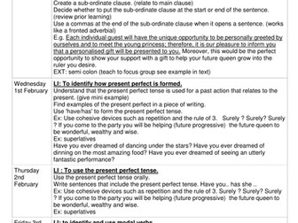 Literacy year 3 Sleeping Beauty invitation