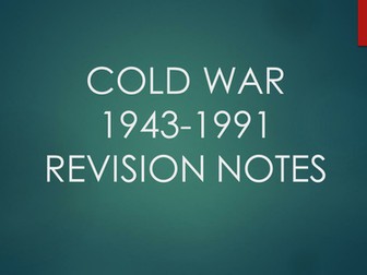 COLD WAR REVISION NOTES