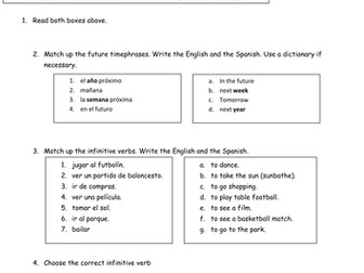 Near future tense worksheet