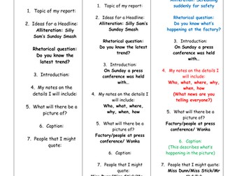 Newspaper report frame to stick down margins in books