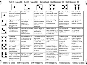 OCR 21st Century Combined Science 2016 spec ROLL IT RECAP