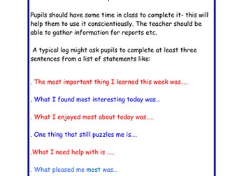 Reflection Log Questions