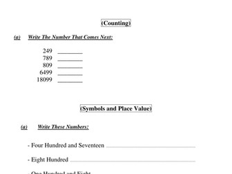 Screening test for Basic Arithmetic