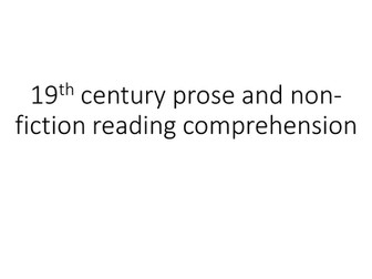 GCSE English Language reading 19th century prose and non-fiction texts