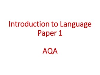 Language paper 1 AQA introduction