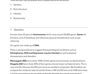 OCR PSYCHOLOGY APPLIED MENTAL HEALTH - THE MEDICAL MODEL (A LEVEL)
