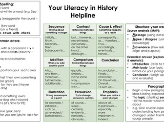 Literacy Mat for history students