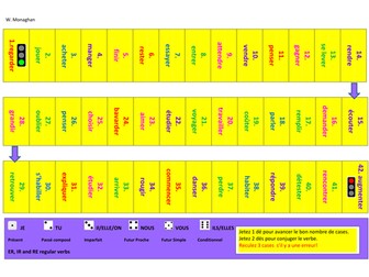 Conjugation game for regular ER, IR and RE French verbs