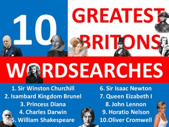 10 Greatest Britons Wordsearches Keyword Wordsearch Homework Cover Plenary Lesson British Values