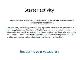 Very - starter activity