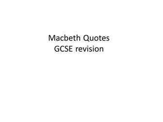 Macbeth Significant quotes