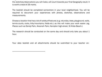 Neighbourhood Fieldwork Booklet