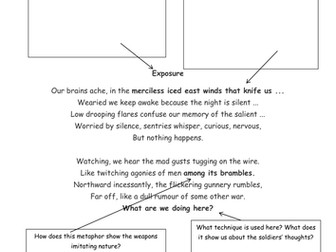 Lower Ability Analysis of 'Exposure' by Wilfred Owen