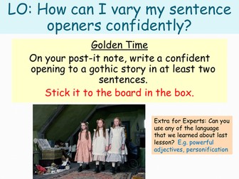 'Outstanding' lesson on varying sentence openers in gothic writing