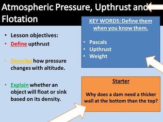 AQA 9-1 Physics Only - Atmospheric Pressure, Upthrust and Flotation
