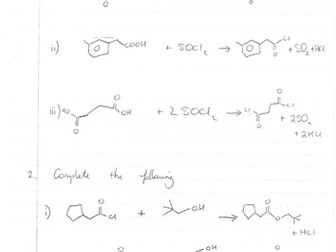 Organic Chemistry Worksheets (A2)