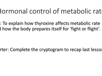 SB7b Control of Metabolic Rate NEW GCSE EDEXCEL (9-1)