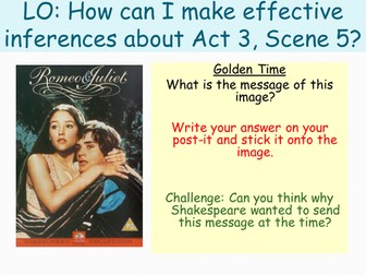 Romeo and Juliet: Lesson on making inferences from Act 3, Scene 5